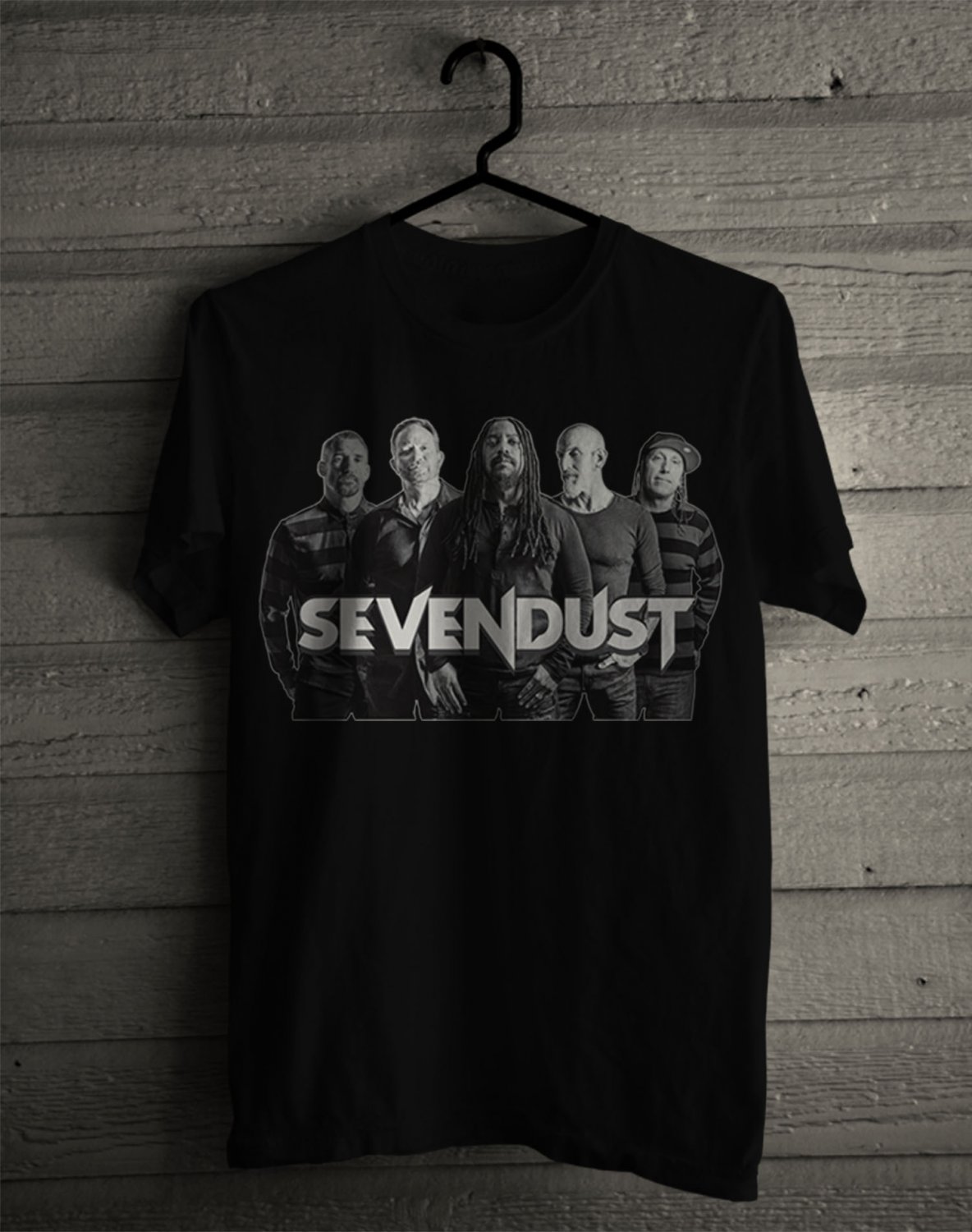 SIZE XL SEVENDUST LOGO FRONT SIDE BLACK TEE SHIRT