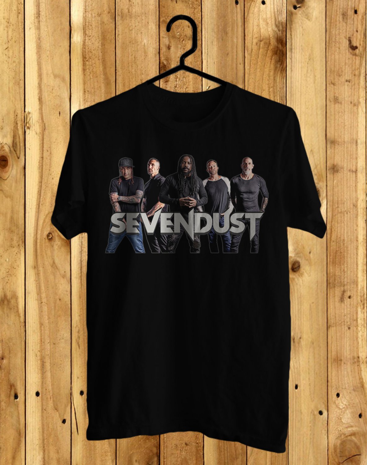 SIZE XL SEVENDUST LOGO FRONT SIDE BLACK TEE SHIRT11