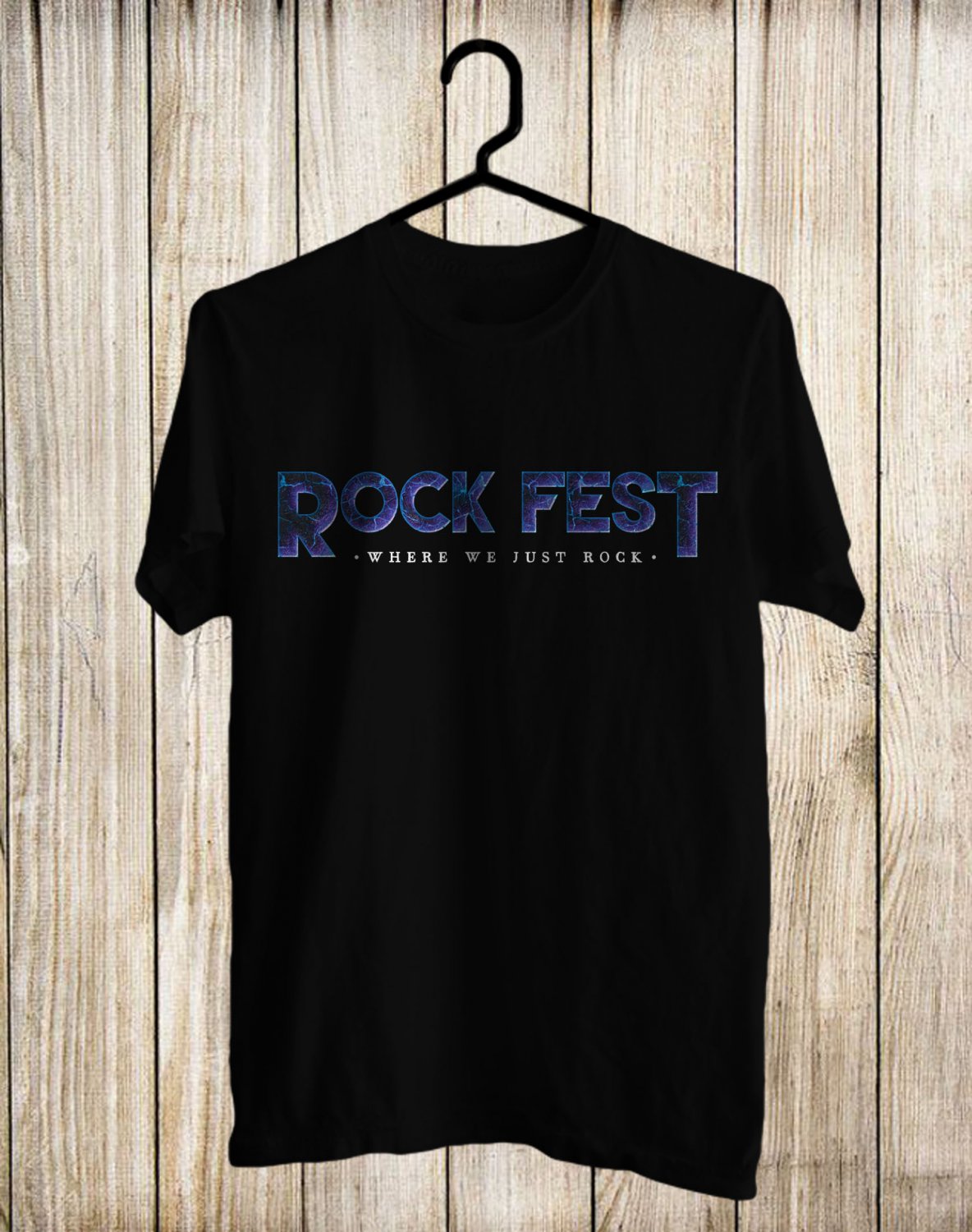 SIZE 4XL ROCK FEST MUSIC FESTIVAL LOGO FRONT SIDE BLACK TEE SHIRT