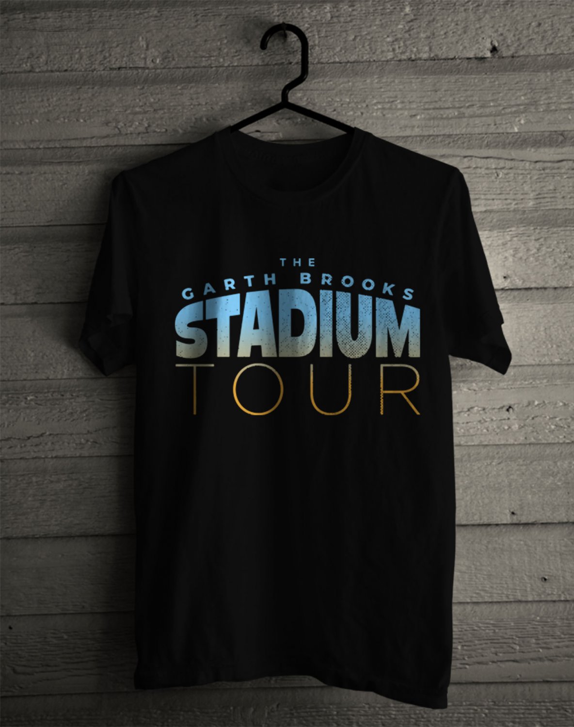 SIZE 5XL GARTH BROOKS THE STADIUM TOUR LOGO FRONT SIDE BLACK TEE SHIRT