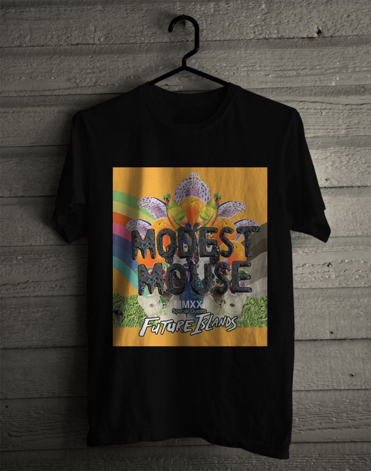 SIZE XL MODEST MOUSE TOUR 2021 FRONT SIDE BLACK TEE SHIRT