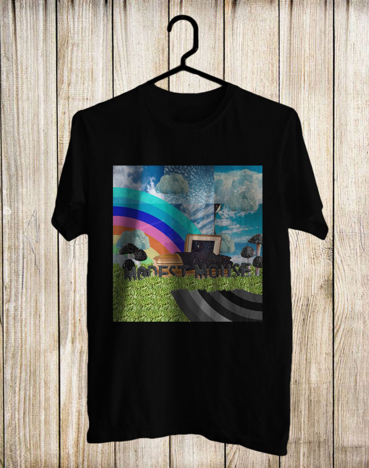 SIZE 2XL MODEST MOUSE GOLDEN CASKET ALBUM FRONT SIDE BLACK TEE SHIRT