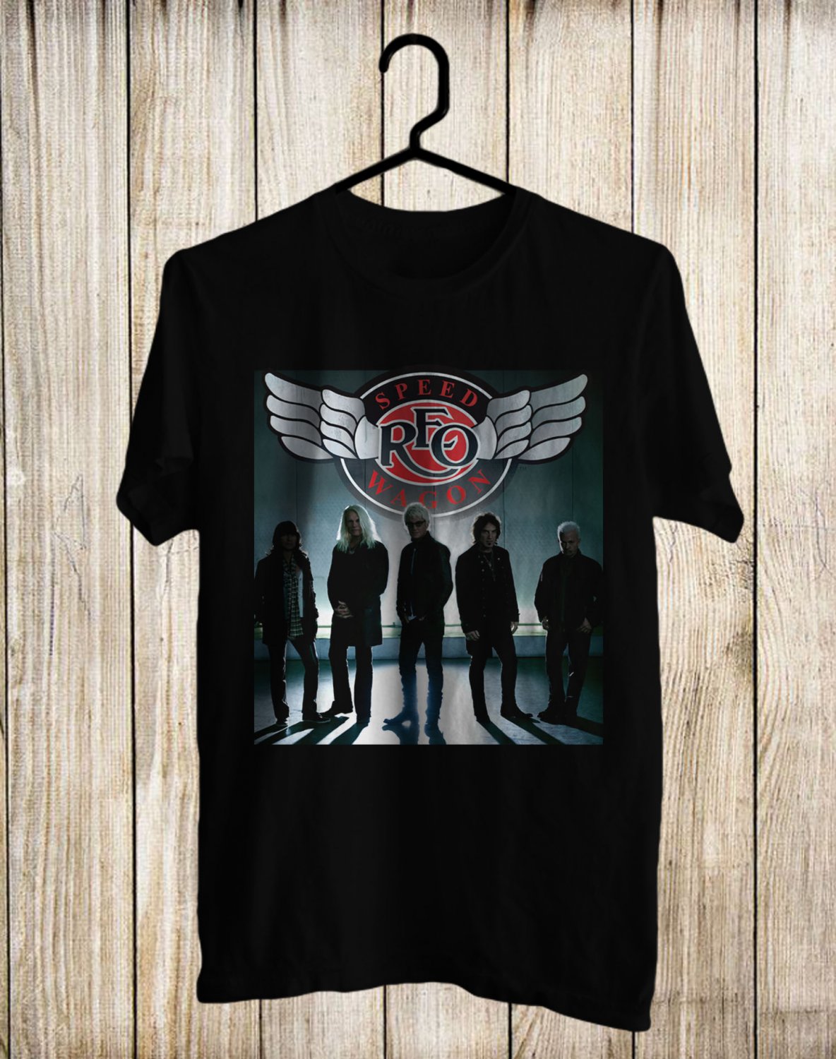 SIZE 2XL REO SPEEDWAGON ON STAGE FRONT SIDE BLACK TEE SHIRT