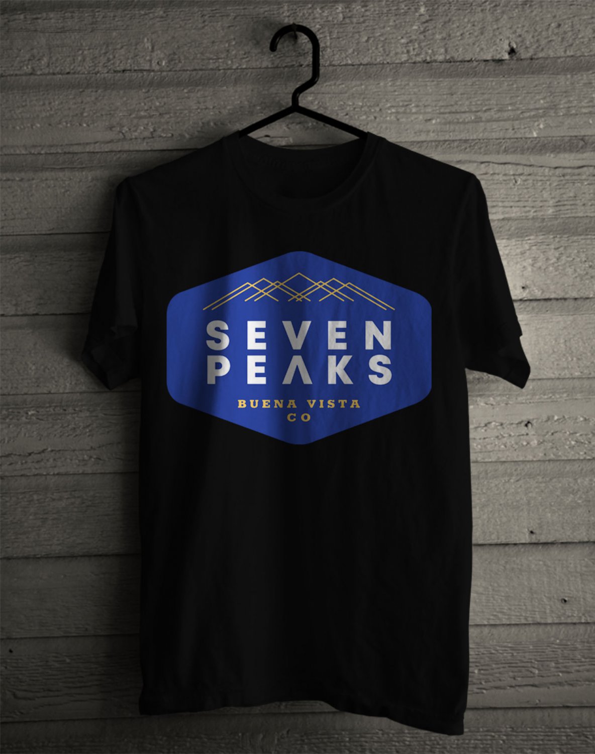 SIZE 3XL SEVEN PEAKS MUSIC FESTIVAL LOGO FRONT SIDE BLACK TEE SHIRT
