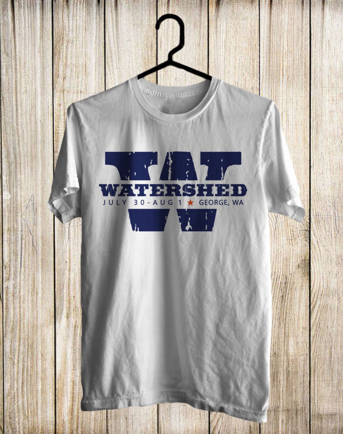 SIZE S WATERSHED MUSIC FESTIVAL LOGO FRONT SIDE WHITE TEE SHIRT