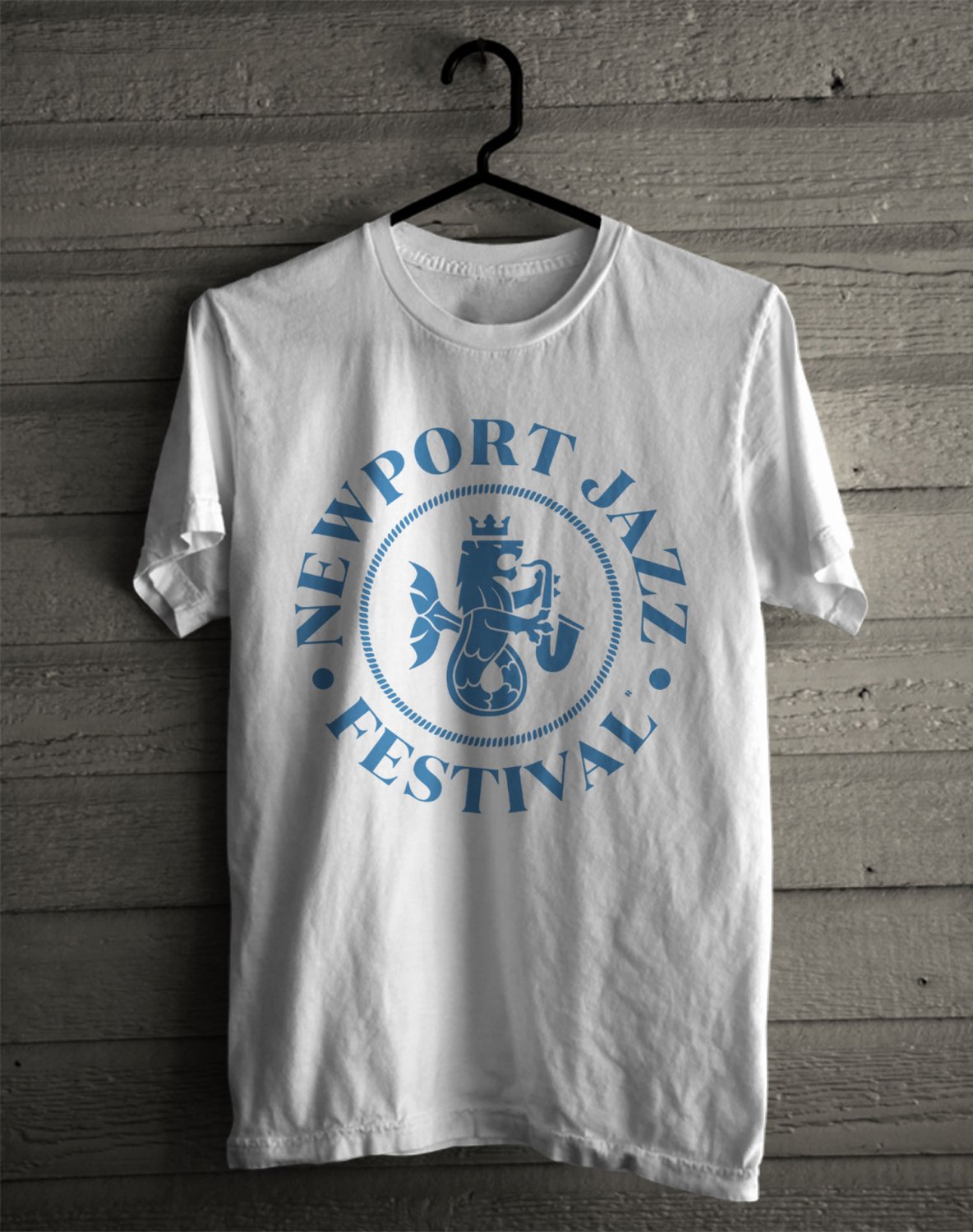 SIZE 5XL NEWPORT JAZZ MUSIC FESTIVAL LOGO FRONT SIDE WHITE TEE SHIRT