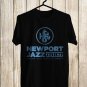 SIZE XL NEWPORT JAZZ MUSIC FESTIVAL LOGO FRONT SIDE BLACK TEE SHIRT