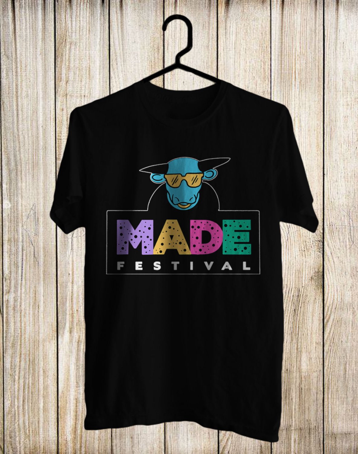SIZE 2XL MADE MUSIC FESTIVAL LOGO 2021 FRONT SIDE BLACK TEE SHIRT