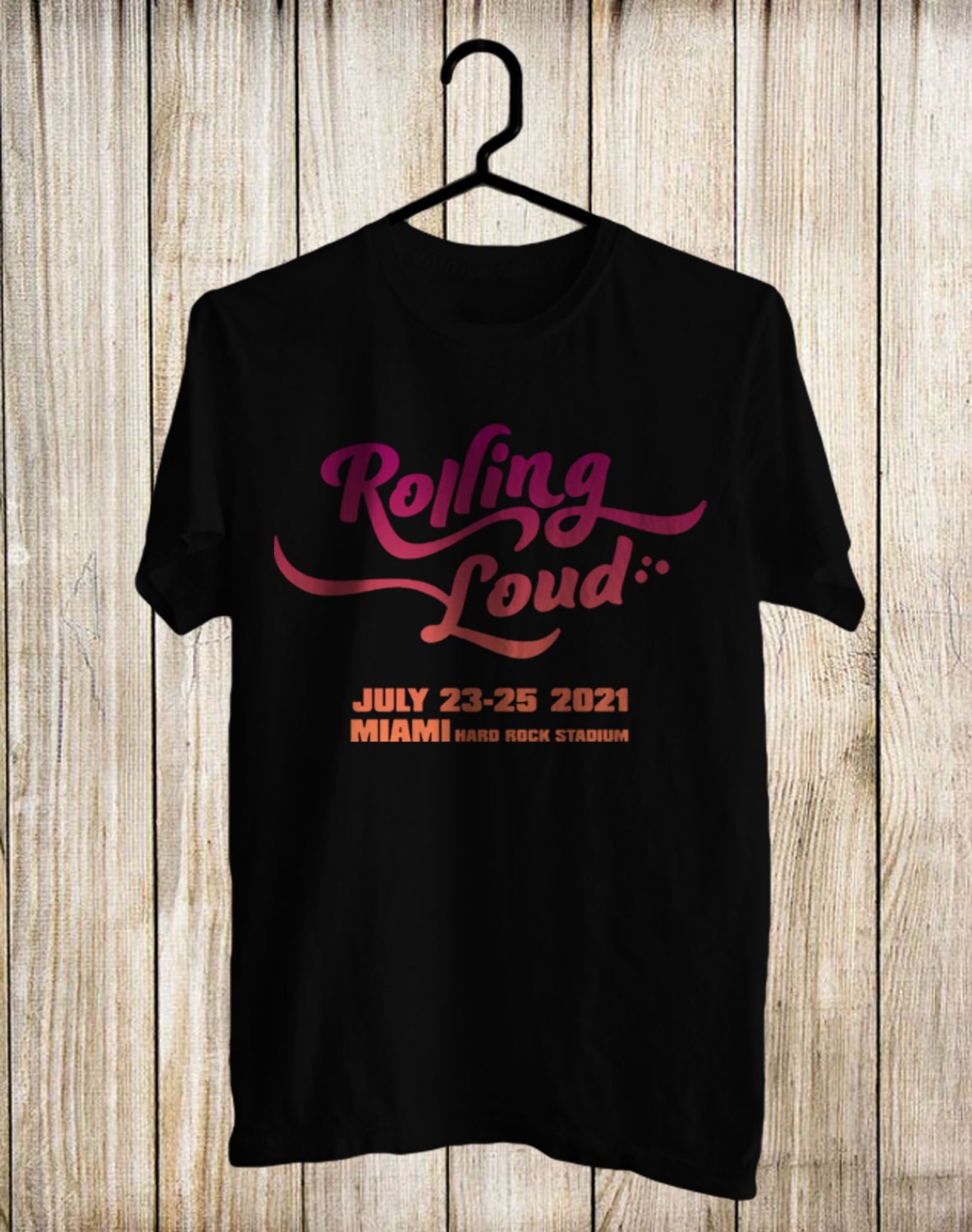 ROLLING LOUD MIAMI MUSIC FESTIVAL JULY 2021 FRONT SIDE TEE SHIRT