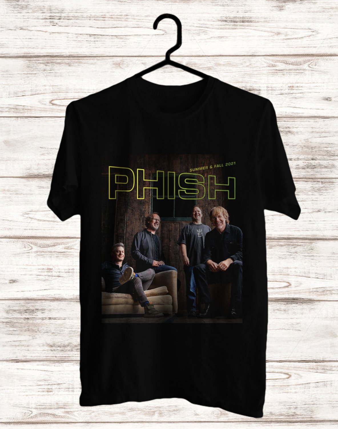 PHISH SUMMER AND FALL TOUR 2021 FRONT SIDE BLACK TEE SHIRT