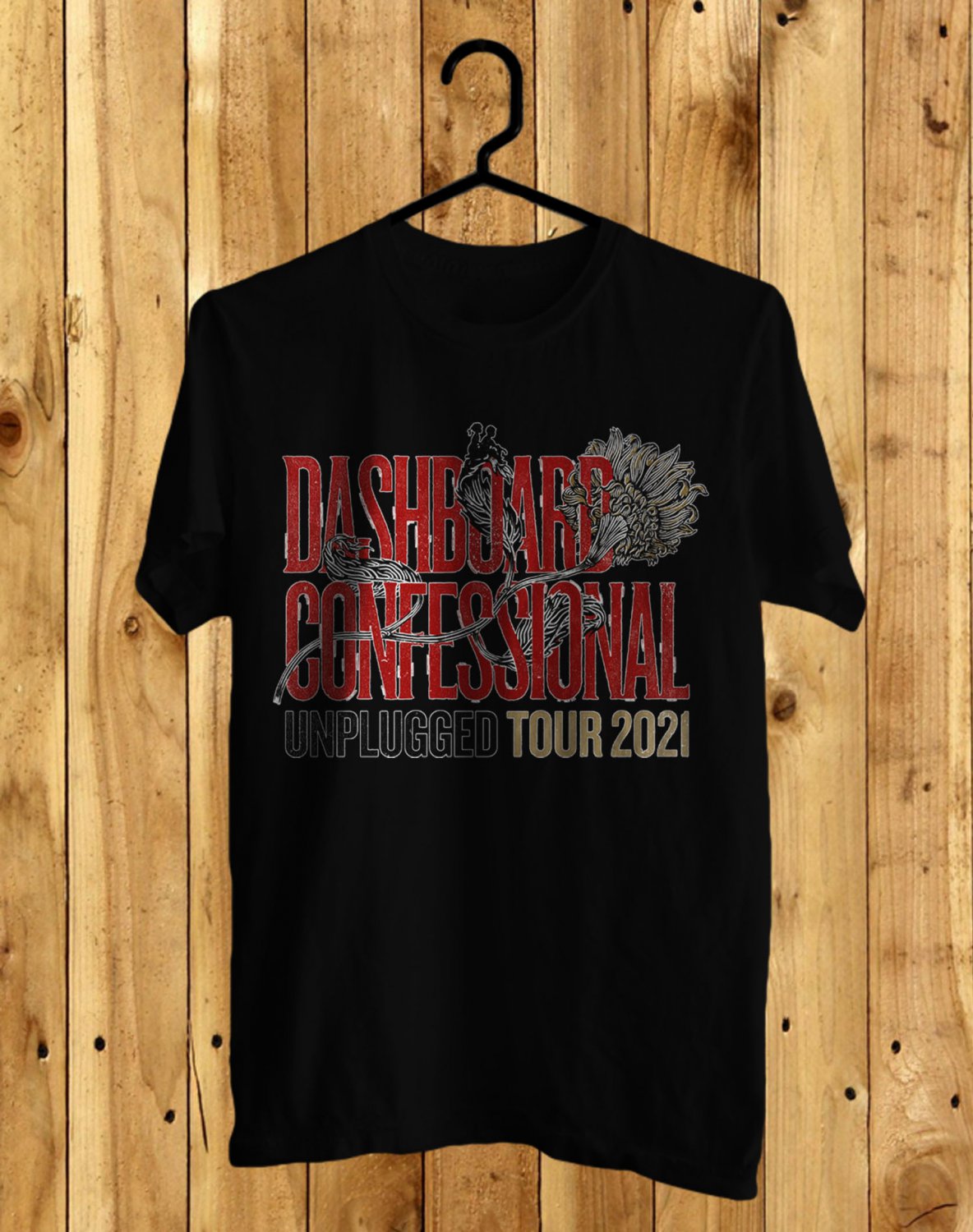 DASHBOARD CONFESSIONAL UNPLUGGED TOUR 2021 FRONT SIDE TEE SHIRT