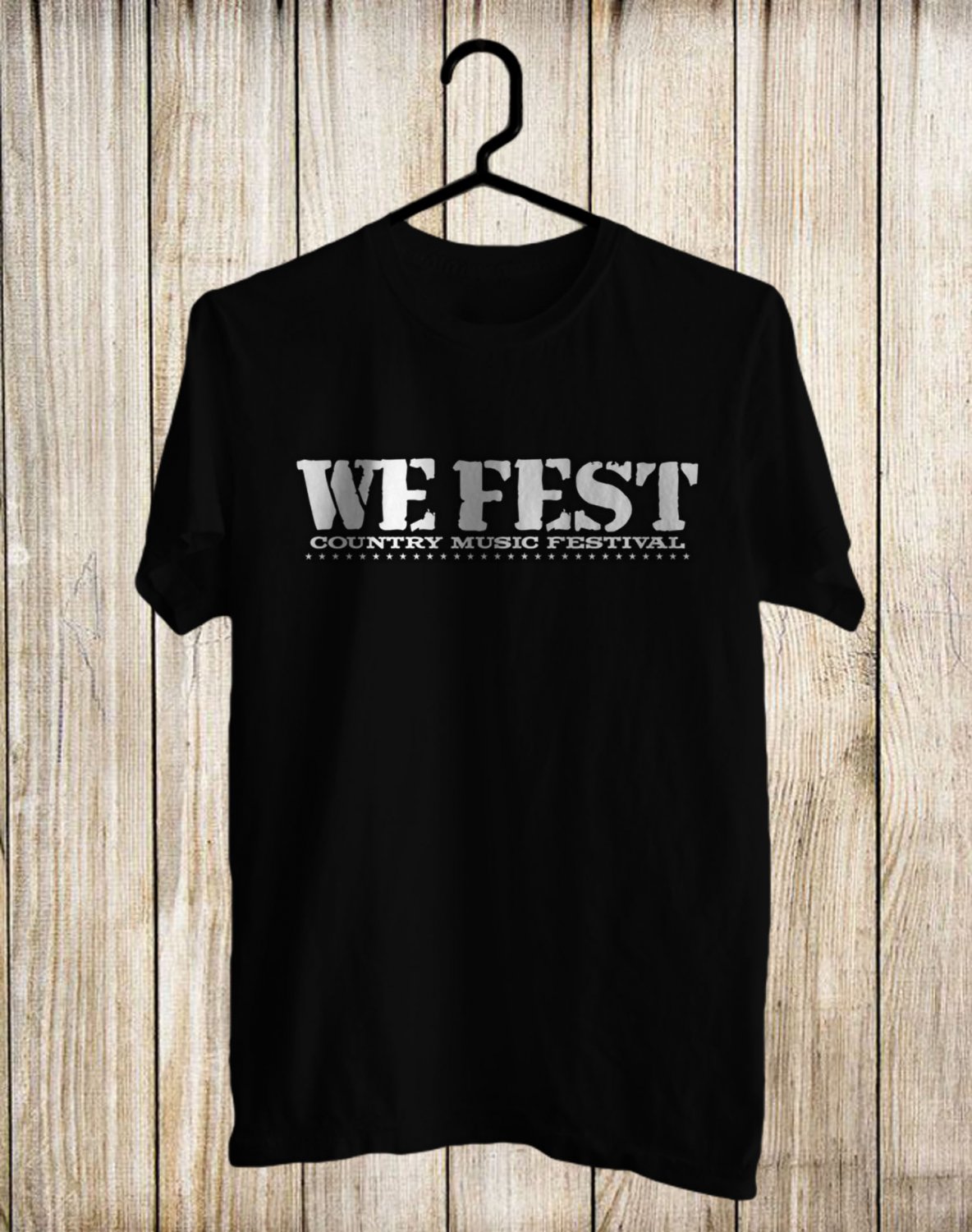 WEFEST MUSIC FESTIVAL LOGO FRONT SIDE BLACK TEE SHIRT
