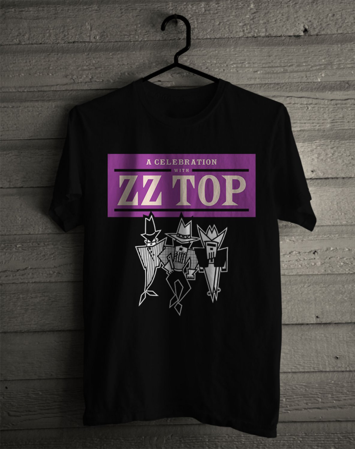 ZZ TOP A CELEBRATION TOUR 2021 FRONT SIDE BLACK TEE SHIRT