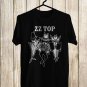 ZZ TOP BAND LOGO FRONT SIDE BLACK TEE SHIRT