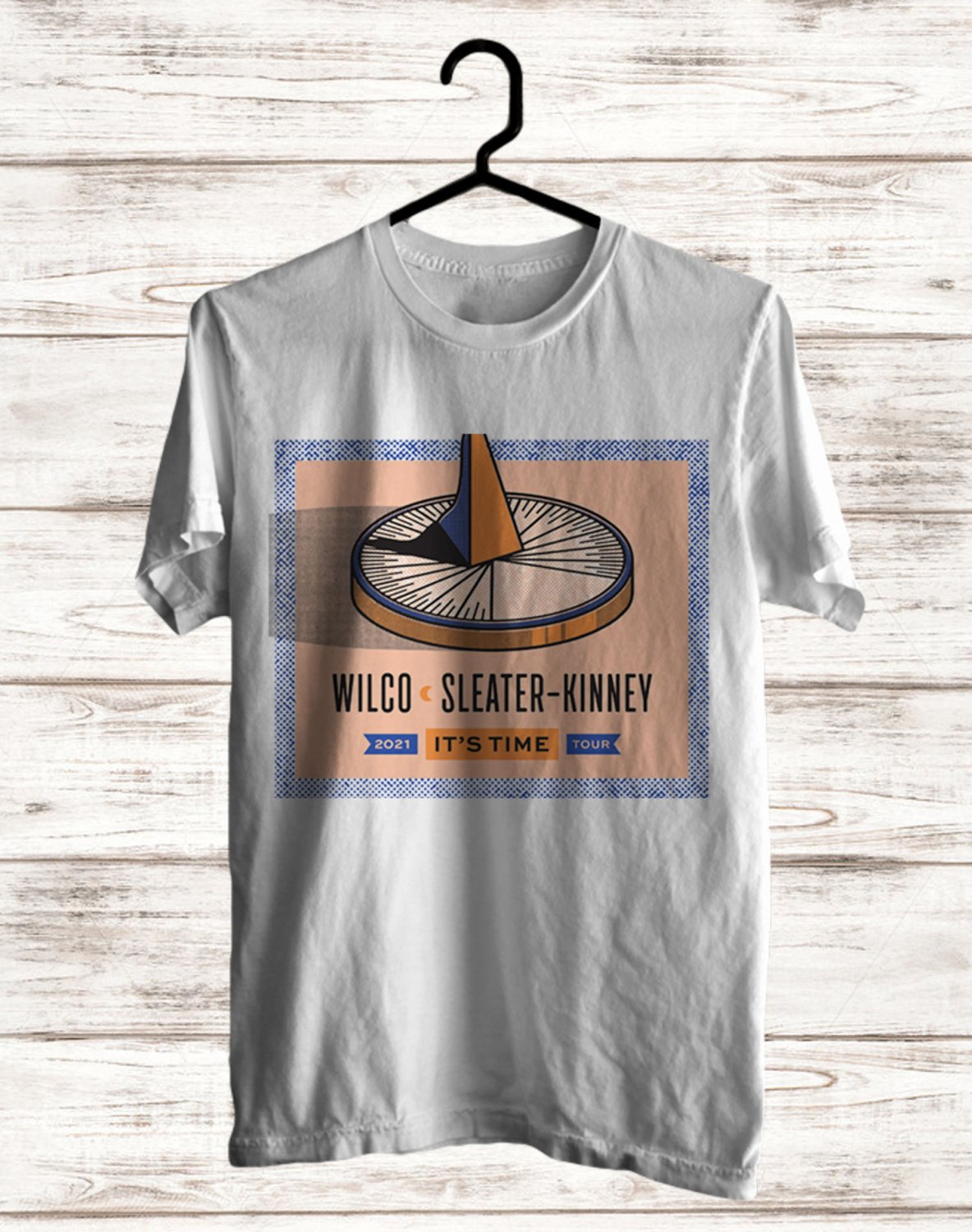 WILCO AND SLEATER KINNEY ITS TIME TOUR FRONT SIDE WHITE TEE SHIRT