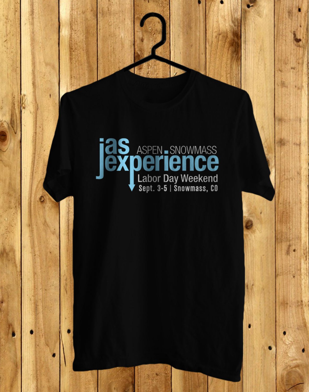 JAS EXPERIENCE LABOR DAY MUSIC FESTIVAL SEPTEMBER 2021 LOGO FRONT SIDE BLACK TEE SHIRT