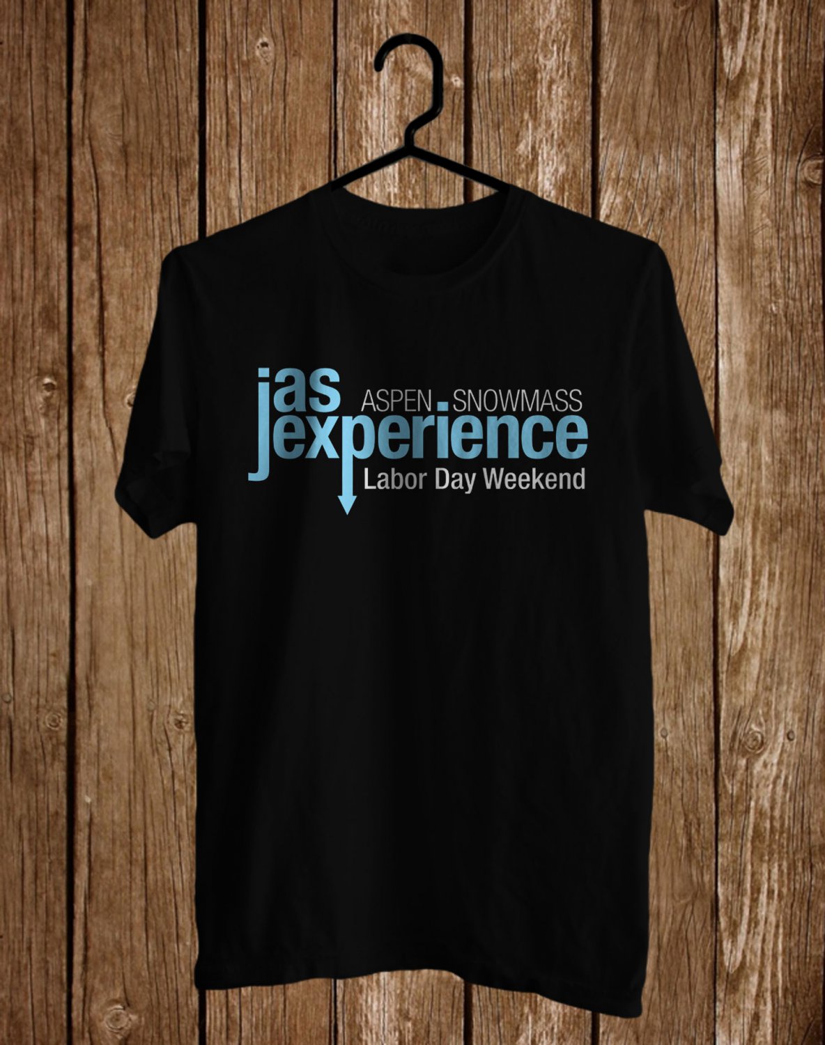 JAS EXPERIENCE LABOR DAY MUSIC FESTIVAL LOGO FRONT SIDE BLACK TEE SHIRT