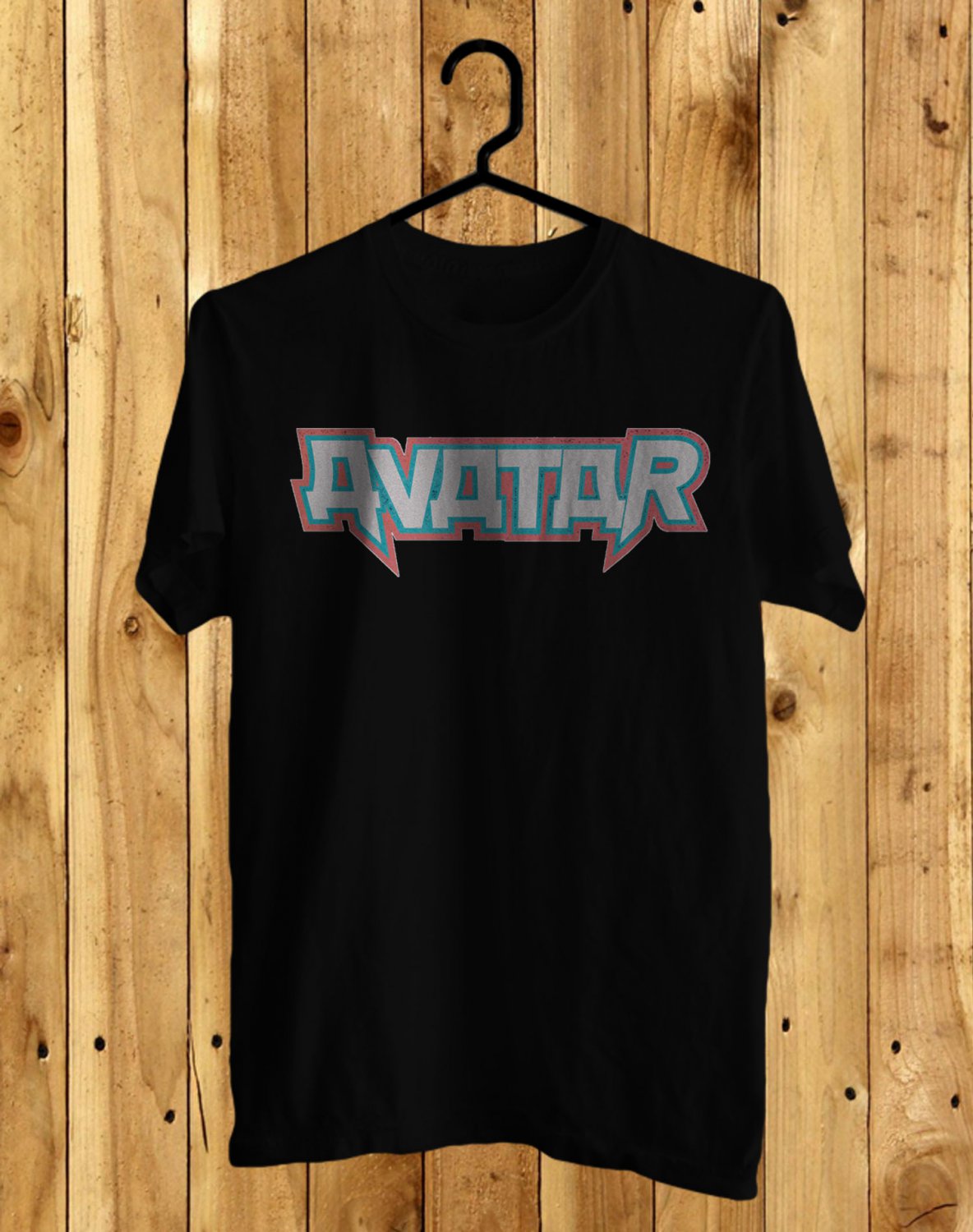 AVATAR BAND LOGO FRONT SIDE BLACK TEE SHIRT