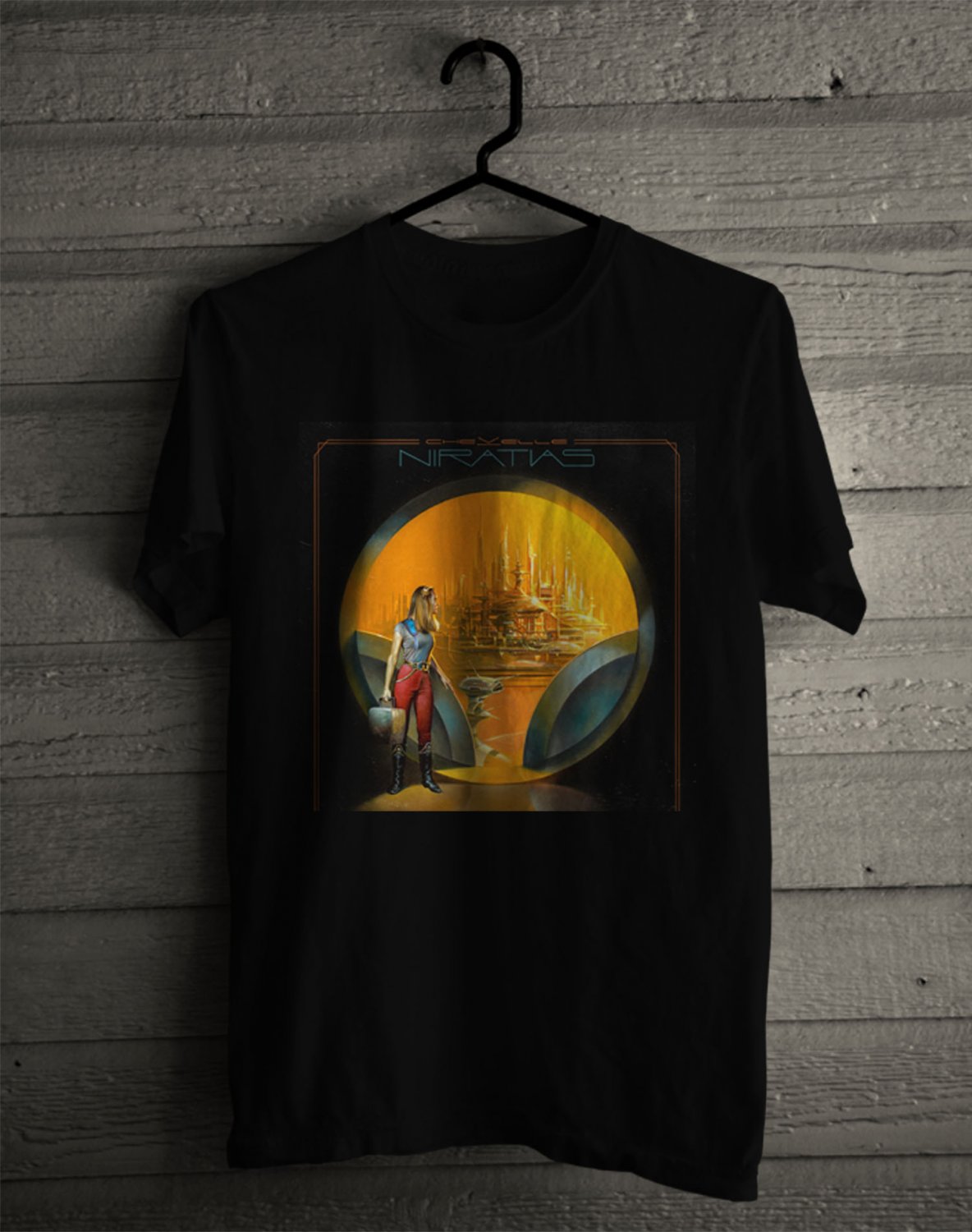 CHEVELLE NIRATIAS ALBUM LOGO FRONT SIDE BLACK TEE SHIRT