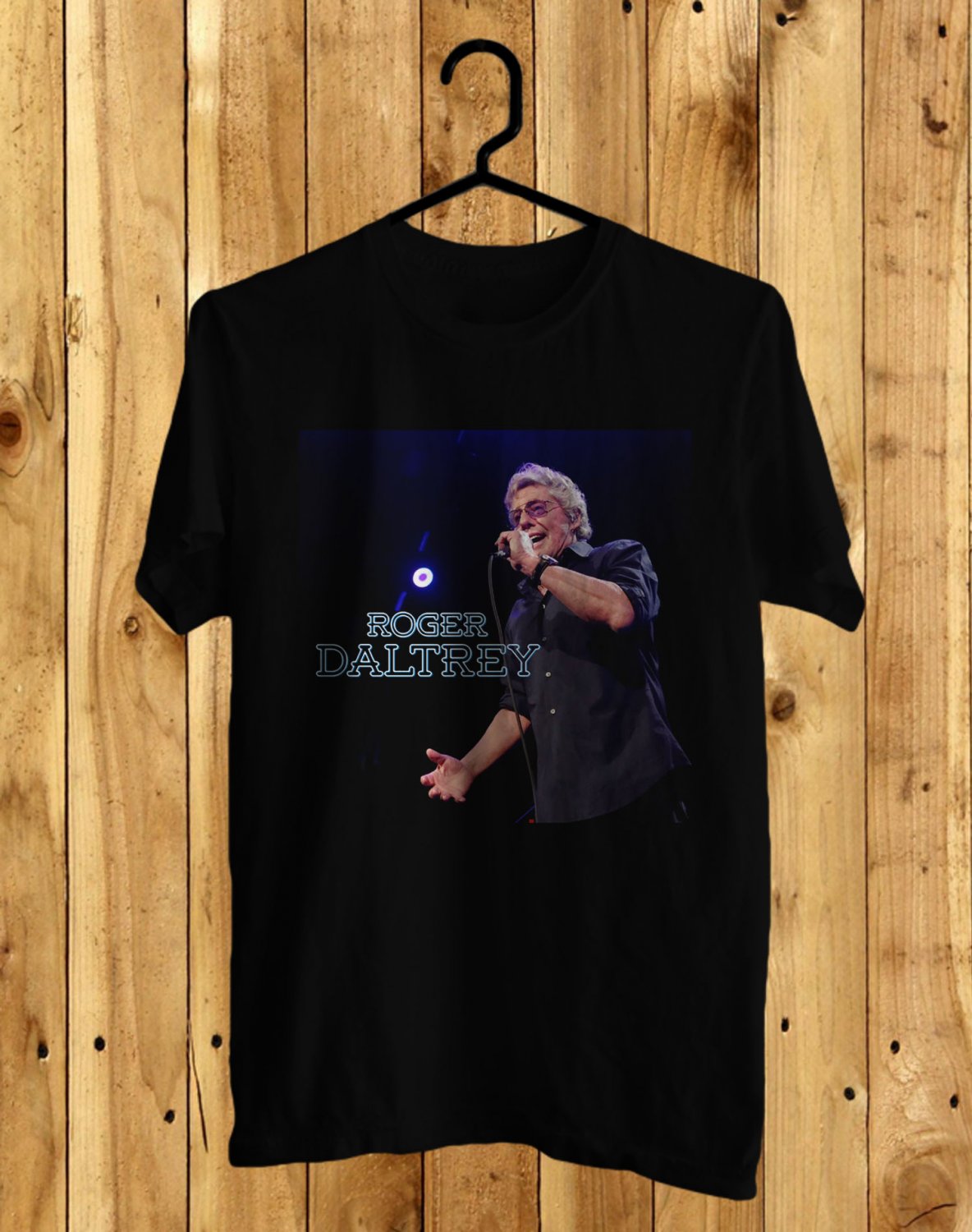 ROGER DALTREY PERFORM FRONT SIDE BLACK TEE SHIRT