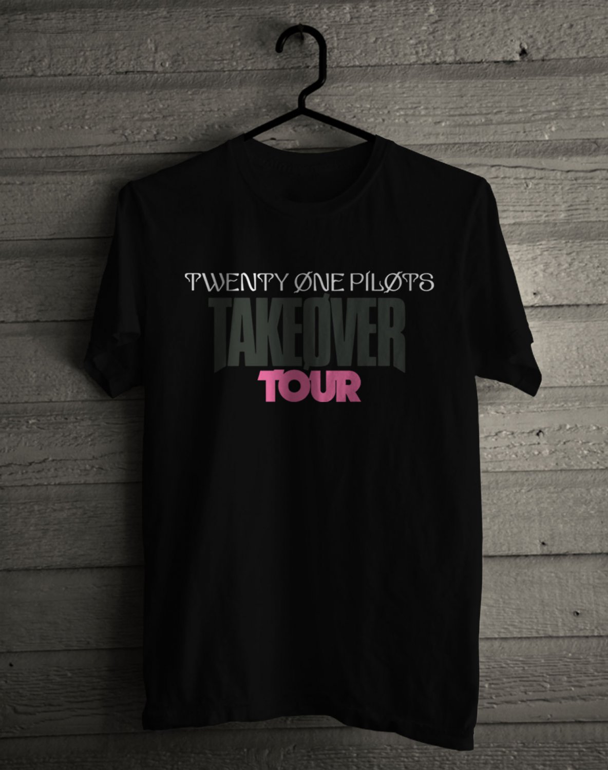 TWENTY ONE PILOTS TAKE OVER TOUR FRONT SIDE BLACK TEE SHIRT