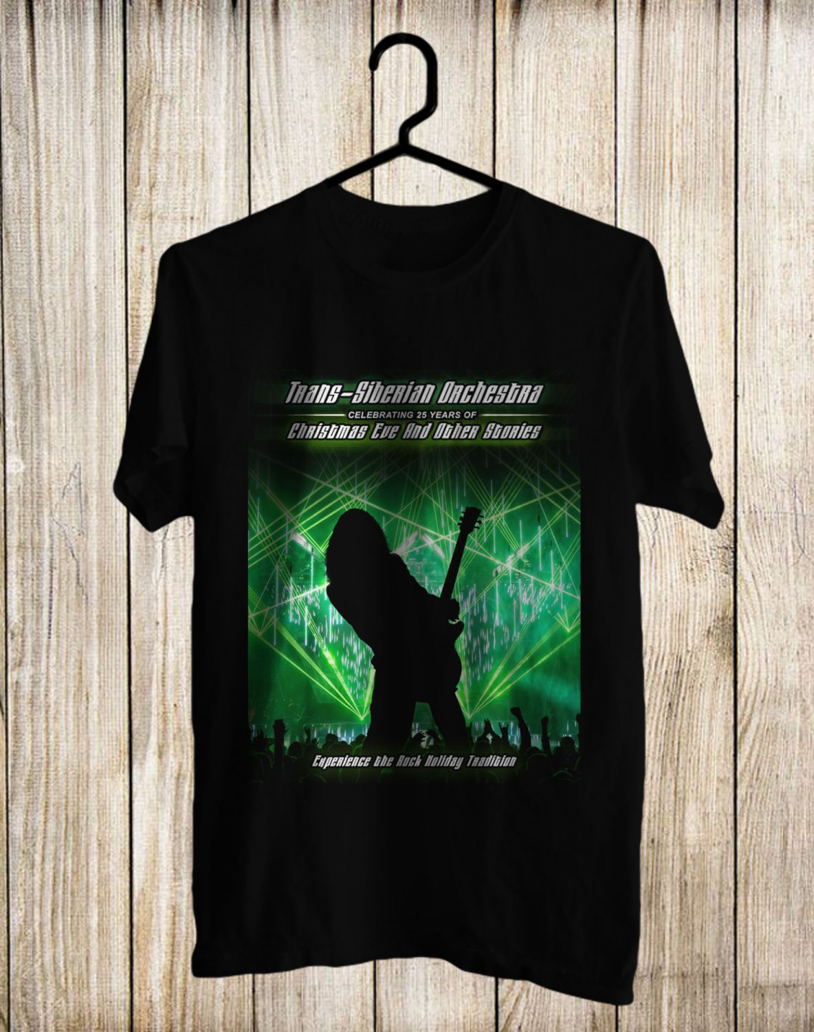 TRANS SIBERIAN ORCHESTRA 25YEARS CHRISTMAS EVE TOUR 2021 FRONT SIDE BLACK TEE SHIRT V01