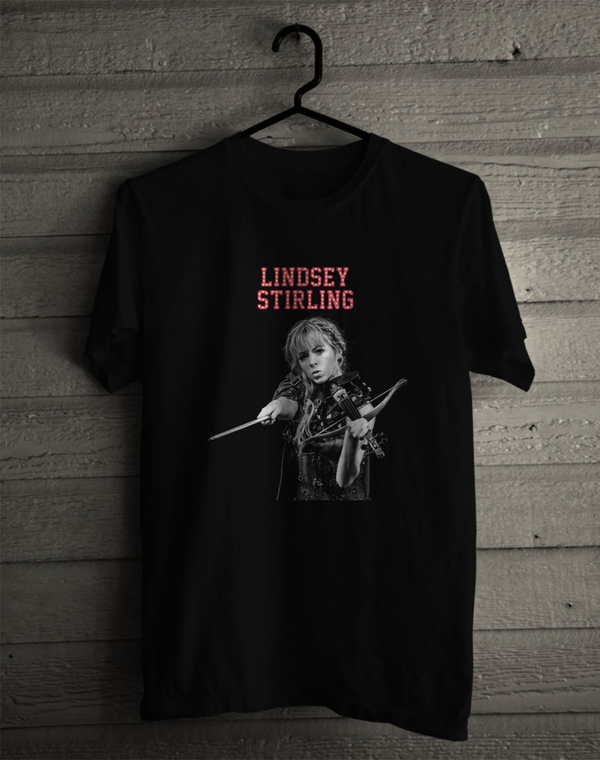 LINDSEY STIRLING PERFOORM FRONT SIDE BLACK TEE SHIRT V01