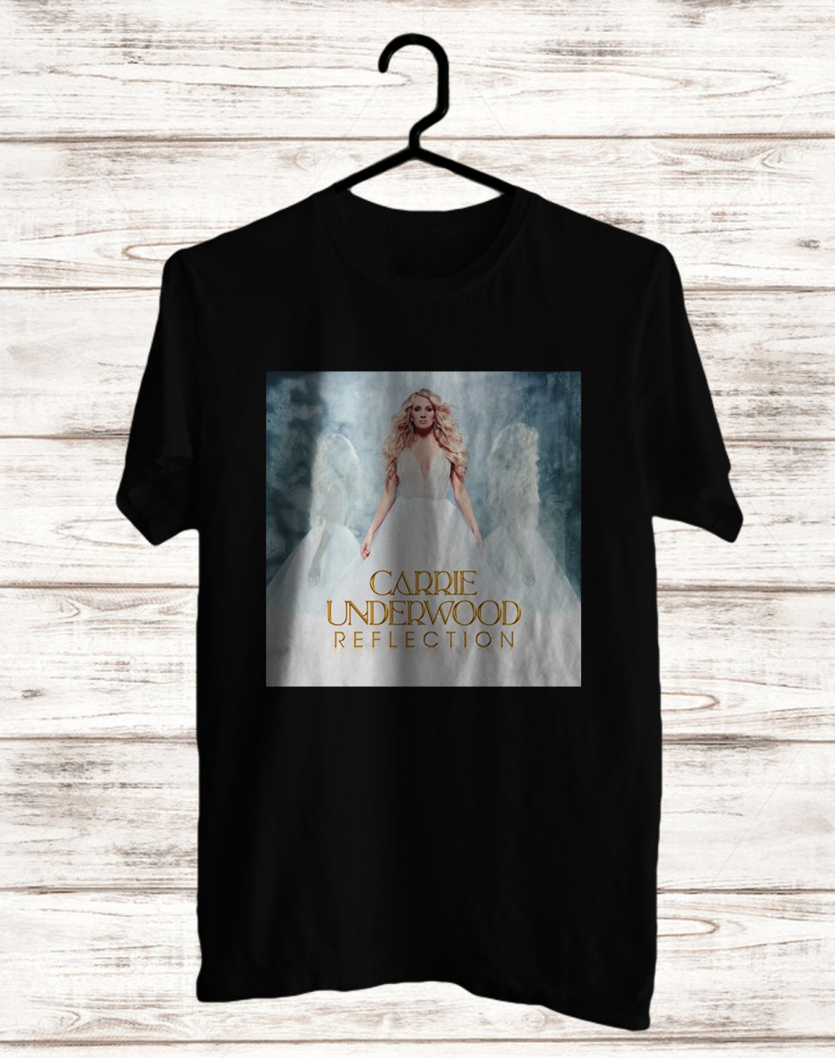 CARRIE UNDERWOOD REFLECTION FRONT SIDE BLACK TEE SHIRT V01