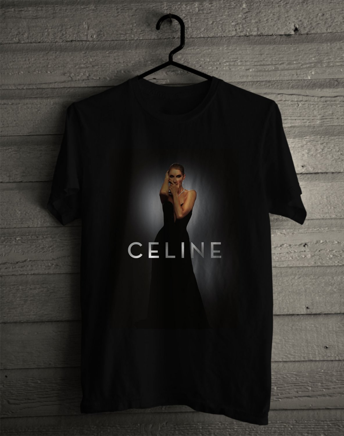 CELINE DION MUSIC LEGEND FRONT SIDE BLACK TEE SHIRT V01