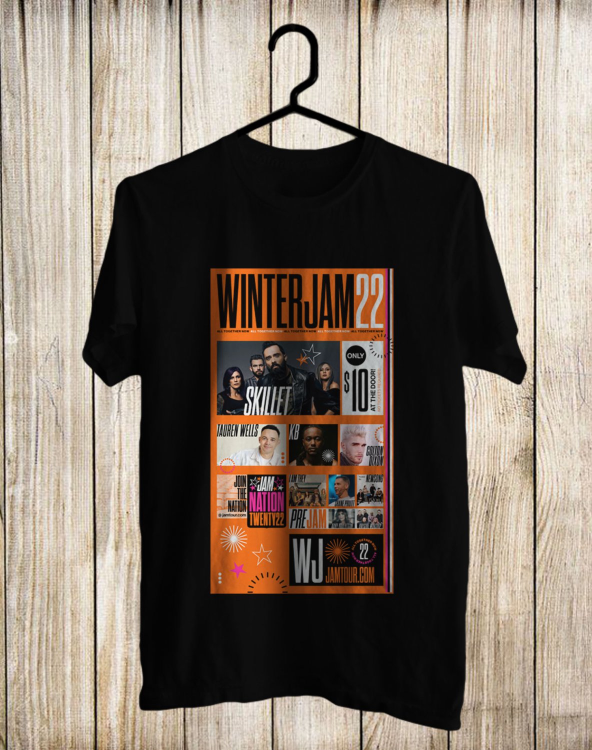 WINTER JAM TOUR 2022 FRONT SIDE BLACK TEE SHIRT V02
