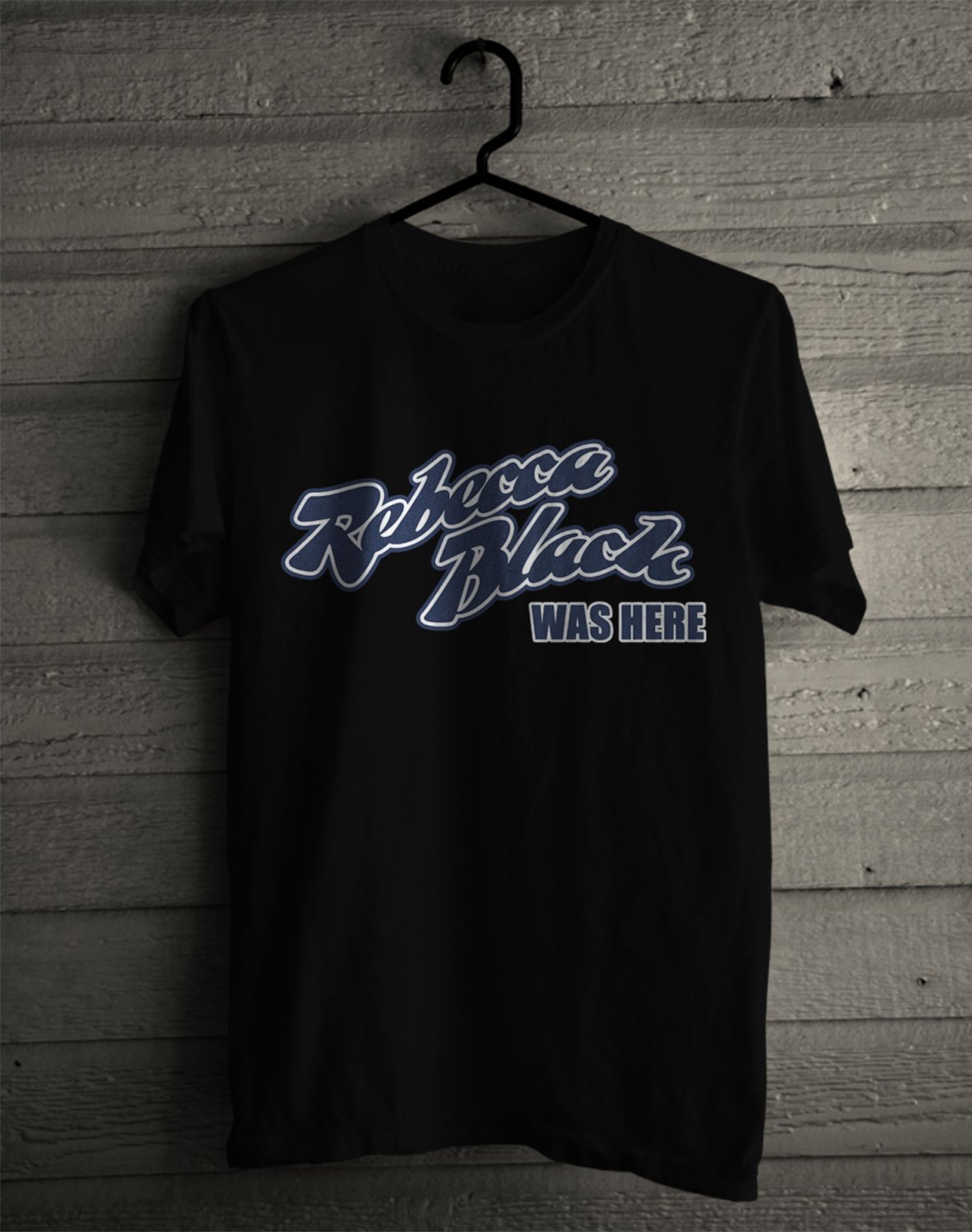 REBECCA BLACK WAS HERE LOGO FRONT SIDE BLACK TEE SHIRT V01