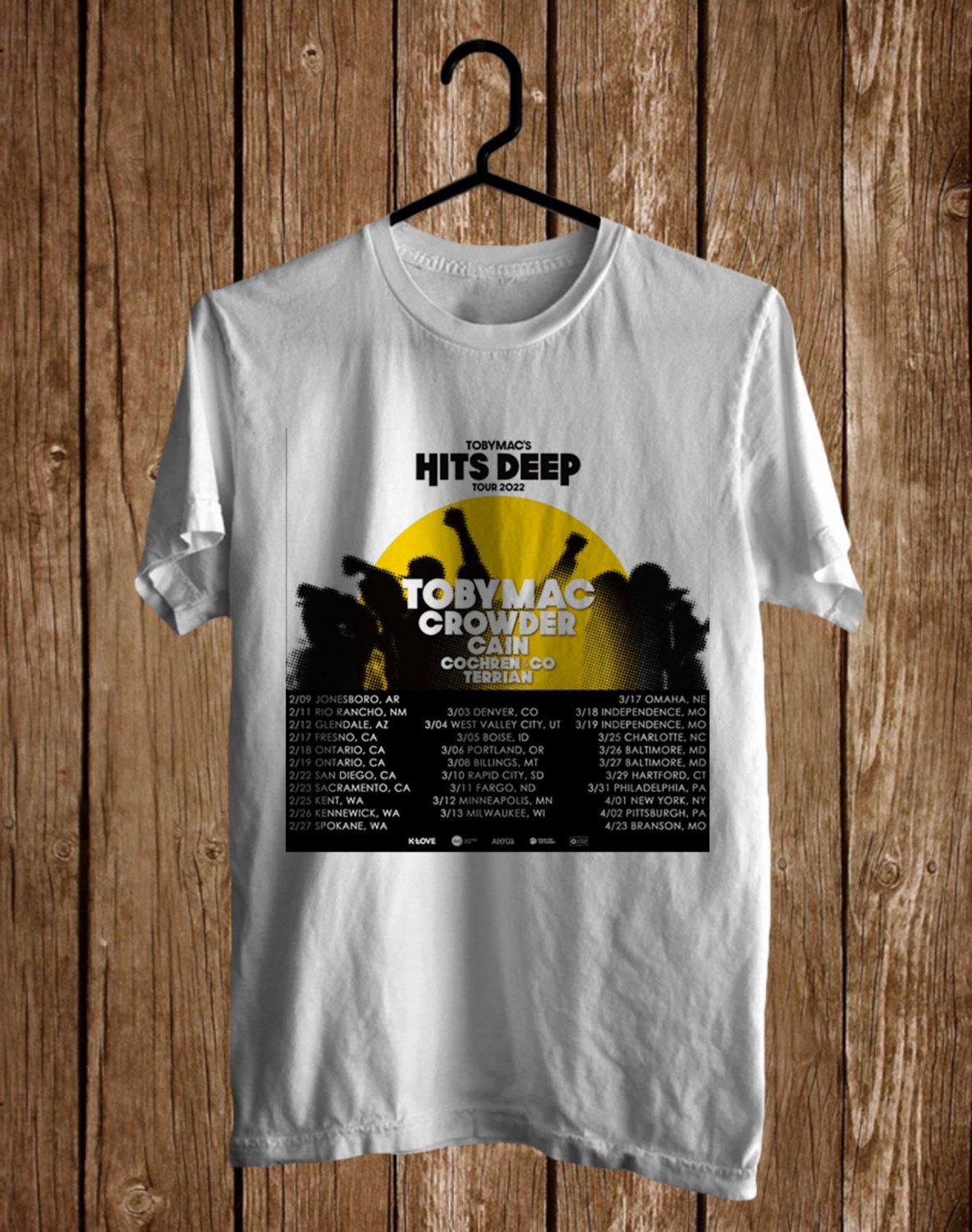 TOBY MAC'S HITS DEEP TOUR DATES 2022 FRONT SIDE WHITE TEE SHIRT V01