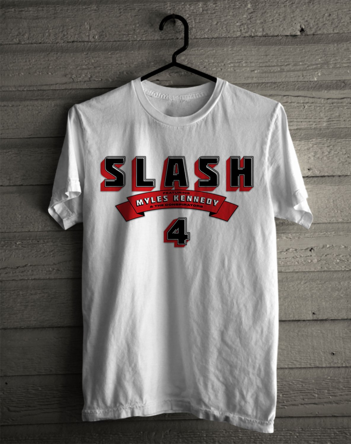 SLASH NEW ALBUM 4 FRONT SIDE WHITE TEE SHIRT V01