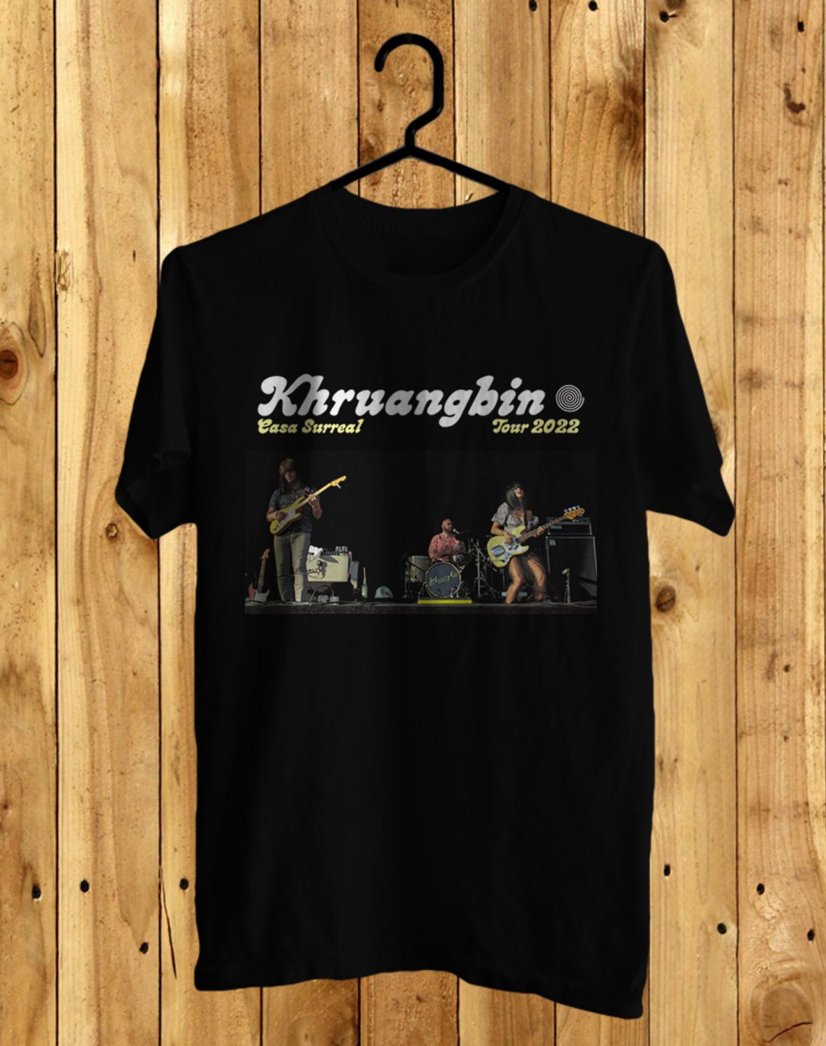 KHRUANGBIN CASA SUREAL SPRING TOUR 2022 FRONT SIDE BLACK TEE SHIRT V01