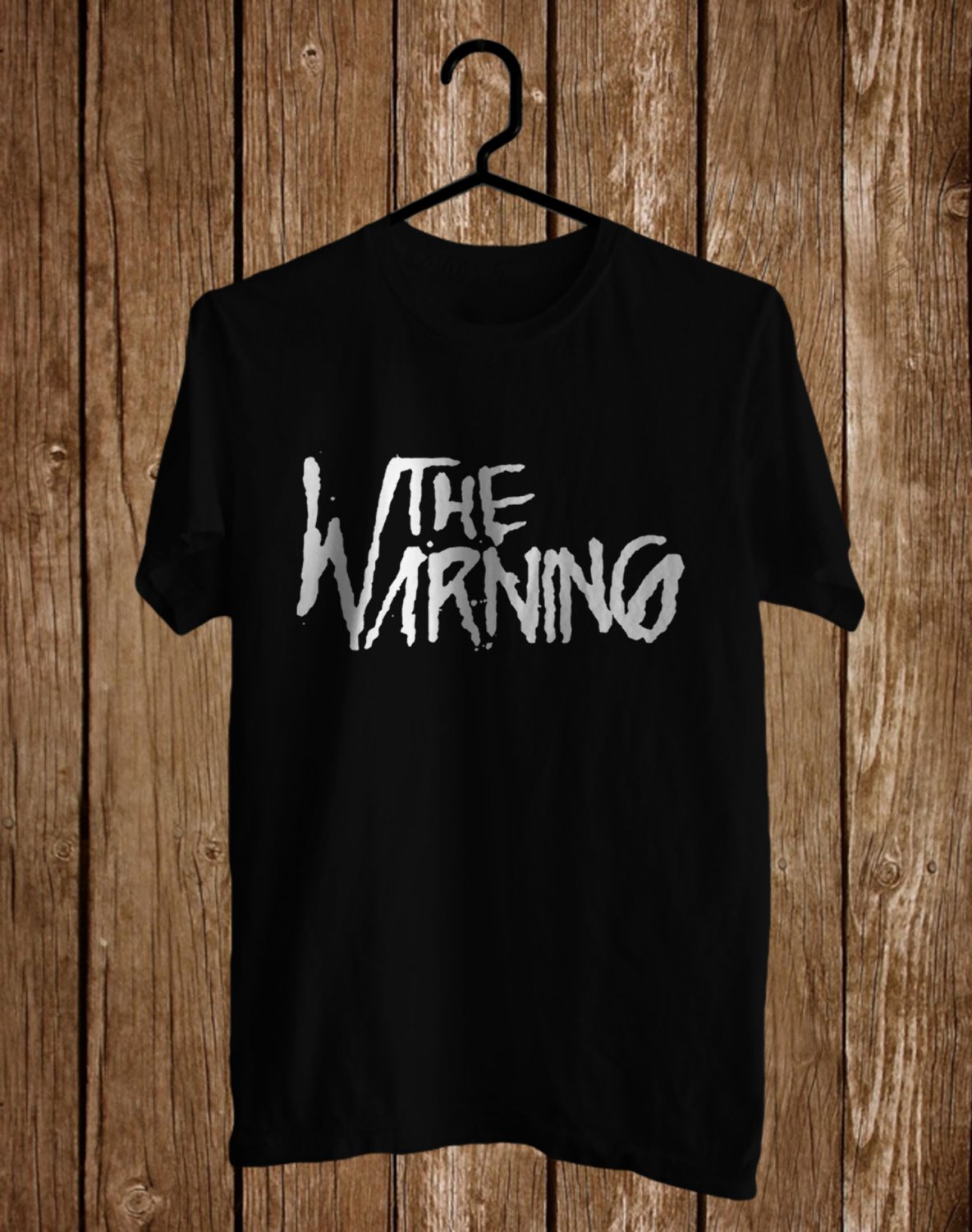 THE WARNING LOGO FRONT SIDE BLACK TEE SHIRT V01