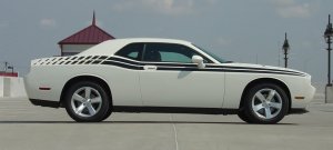 DUAL w/ Bold Extensions : Vinyl Graphics Kit 2008 2009 2010 2011 2012 2013 Dodge Challenger
