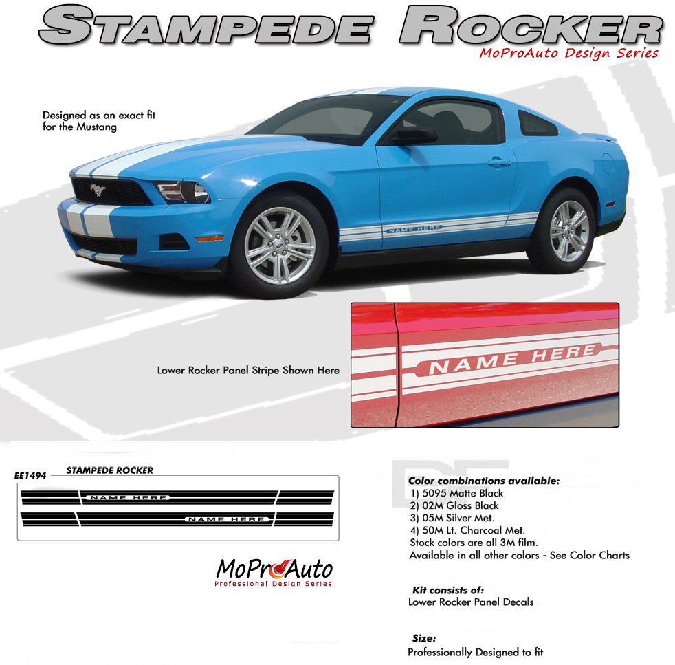 Ford Mustang Factory OEM Style Rocker Panel Stripe and Graphics Kit