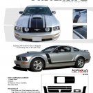 Ford Mustang 2005 2006 2007 2008 2009 "FASTBACK 2" BOSS Style Side and Hood Stripes Kit