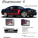 Ford Mustang 2005 2006 2007 2008 2009 "FASTBACK 1" Style Side Stripes Kit