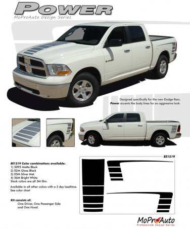 POWER RAM : 2009 2010 2011 2012 2013 Dodge Ram or Dakota Vinyl Graphics Kit