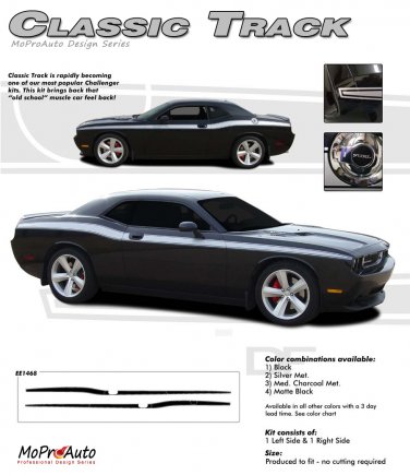 CLASSIC TRACK : Vinyl Graphics and Decal Kit for 2008 2009 2010 2011 2012 2013 Dodge Challenger