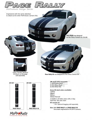 PACE CAR RALLY : 2010 2011 2012 2013 Chevy Camaro "Indy Style" Racing Stripes Kit