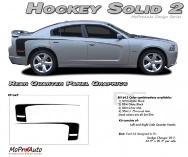 HOCKEY SOLID 2 : Vinyl Graphics Kit for 2011 2012 2013 2014 Dodge Charger