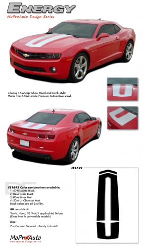 ENERGY : 2010 2011 2012 2013 2014 Chevy Camaro "SEMA" Style Hood and Trunk Stripes