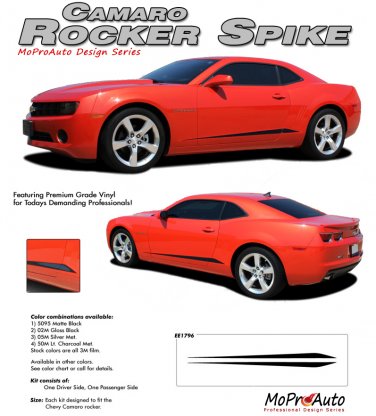 ROCKER SPIKES : 2010 2011 2012 2013 2014 Chevy Camaro Lower Rocker Vinyl Graphic Stripes