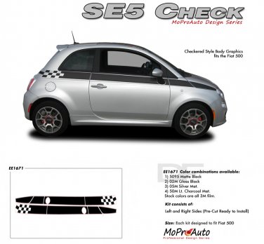 SE 5 CHECK : 2011 2012 2013 Fiat 500 Vinyl Graphics Kit