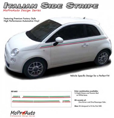 ITALIAN THIN STRIPE : 2011 2012 2013 Fiat 500 Vinyl Graphics Kit