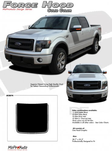 FORCE HOOD (Solid Color) : Ford F-150 Hood Vinyl Graphic Kit for 2009 2010 2011 2012 2013 Models