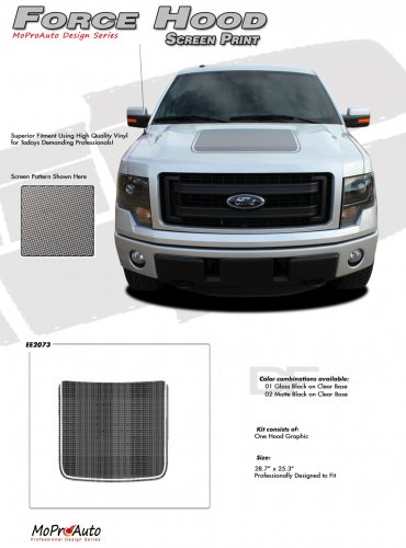 FORCE HOOD (Screen Print) : Ford F-150 Hood Vinyl Graphic Kit for 2009 2010 2011 2012 2013 Models