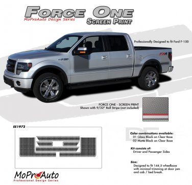 FORCE ONE Screen : Ford F-150 Hockey Stripe Vinyl Graphics Decals 2009 2010 2011 2012 2013 Models